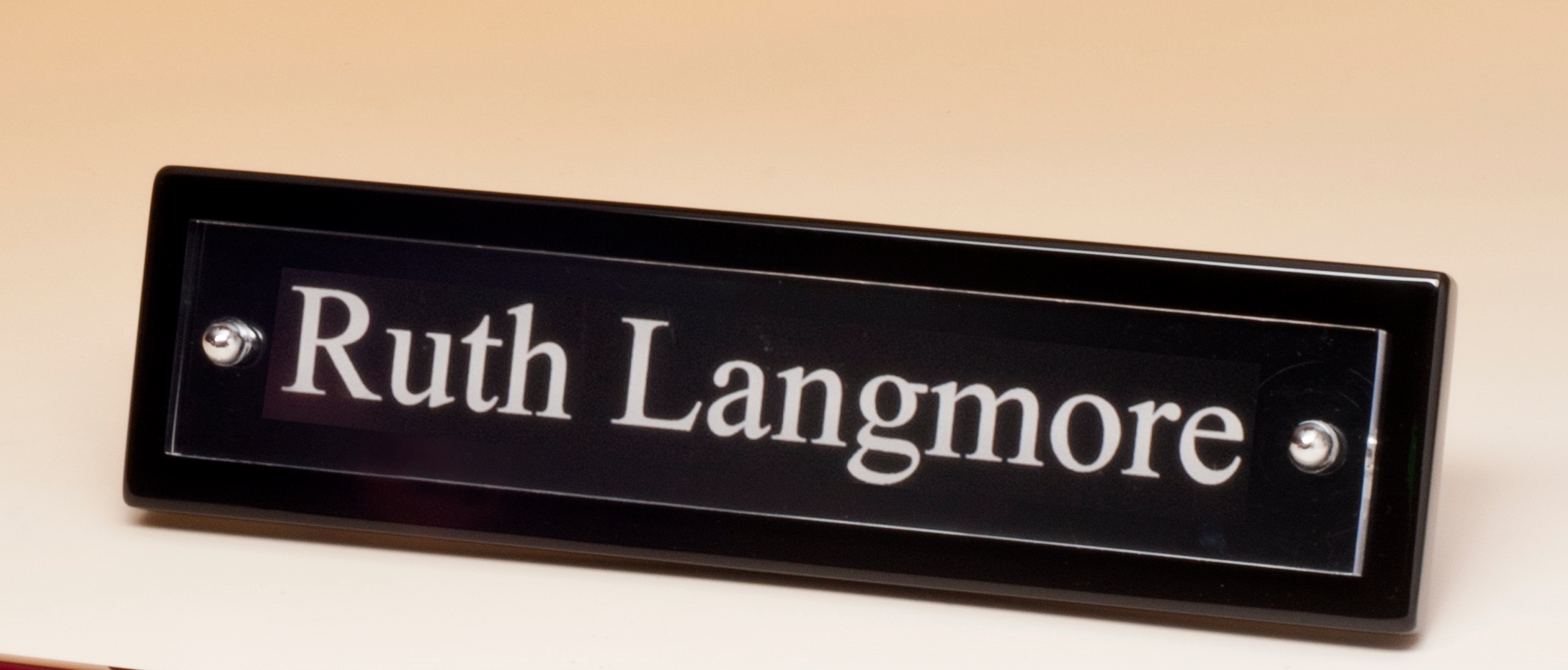 Black-Piano Finish Nameplate with Acrylic Engraving Plate