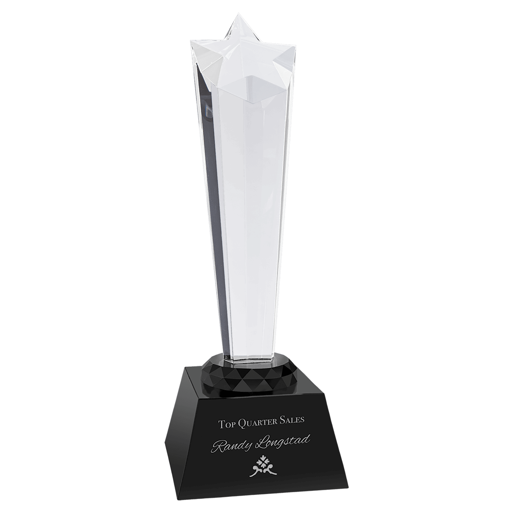 9" Crystal Rising Star with Black Base