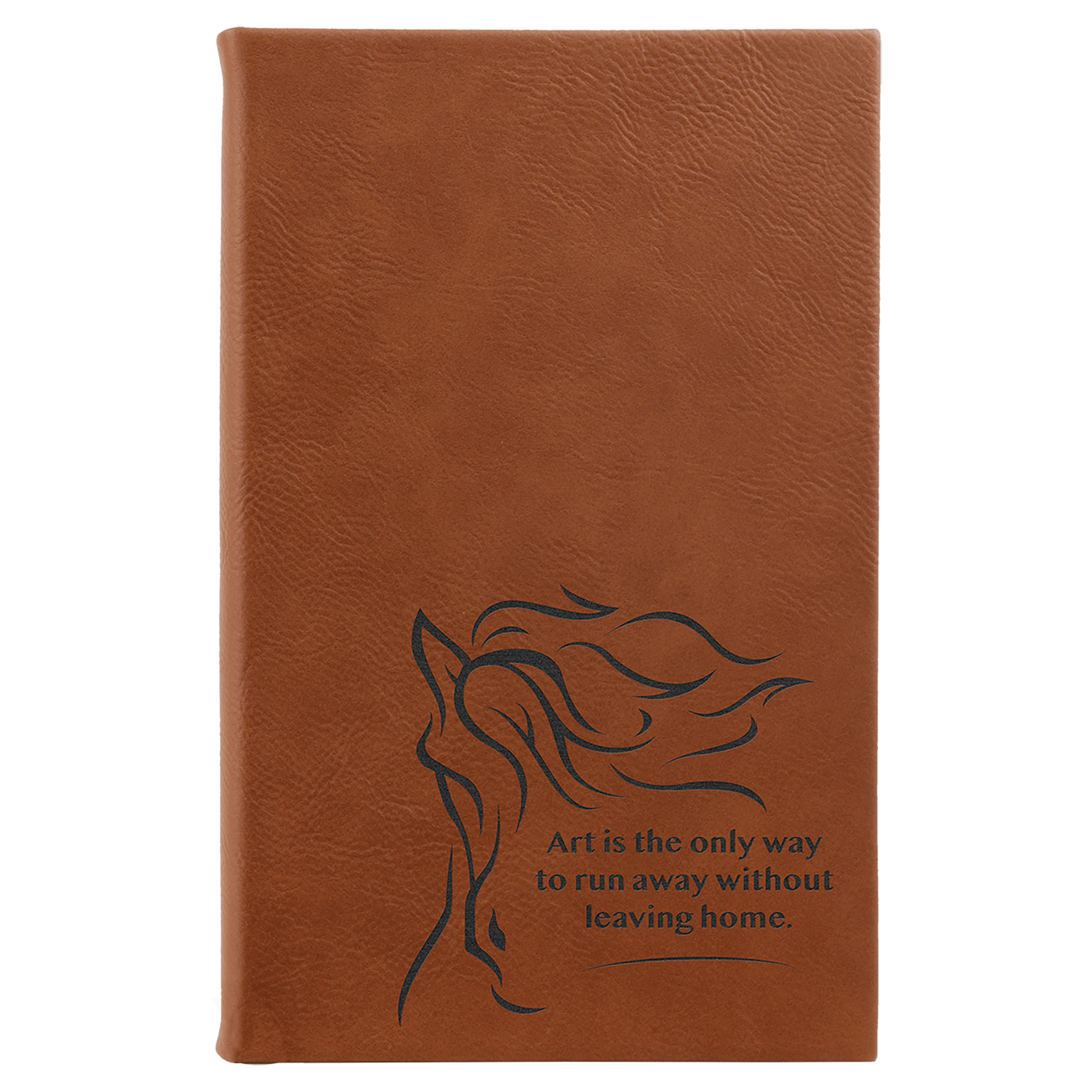5 1/4" x 8 1/4" Rawhide Laserable Leatherette Sketch Book with Unlined Notepad