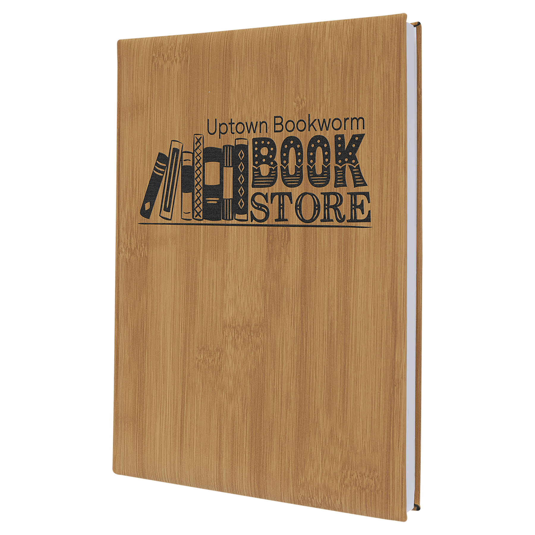 7" x 9 3/4" Bamboo Laserable Leatherette Journal with Lined Notepad