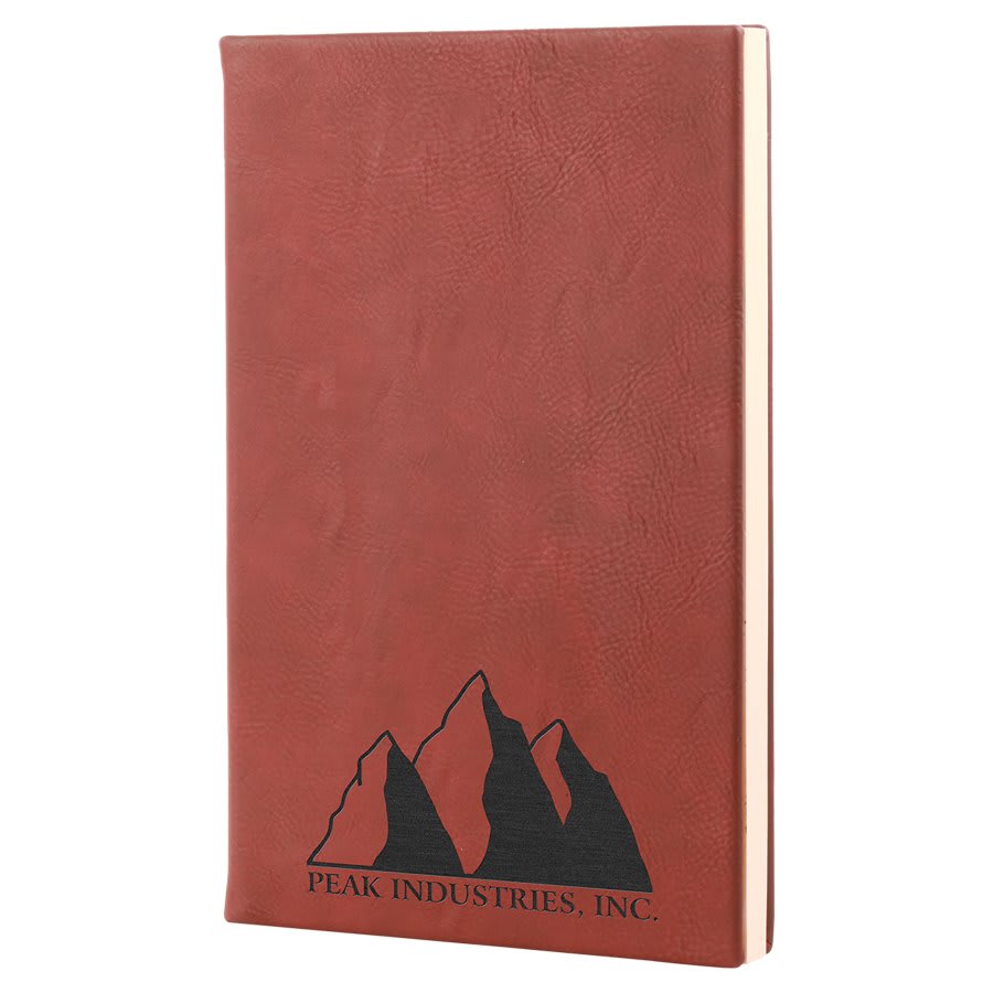 Rose 5 1/4" x 8 1/4" Laserable Leatherette Journal with Lined Notepad