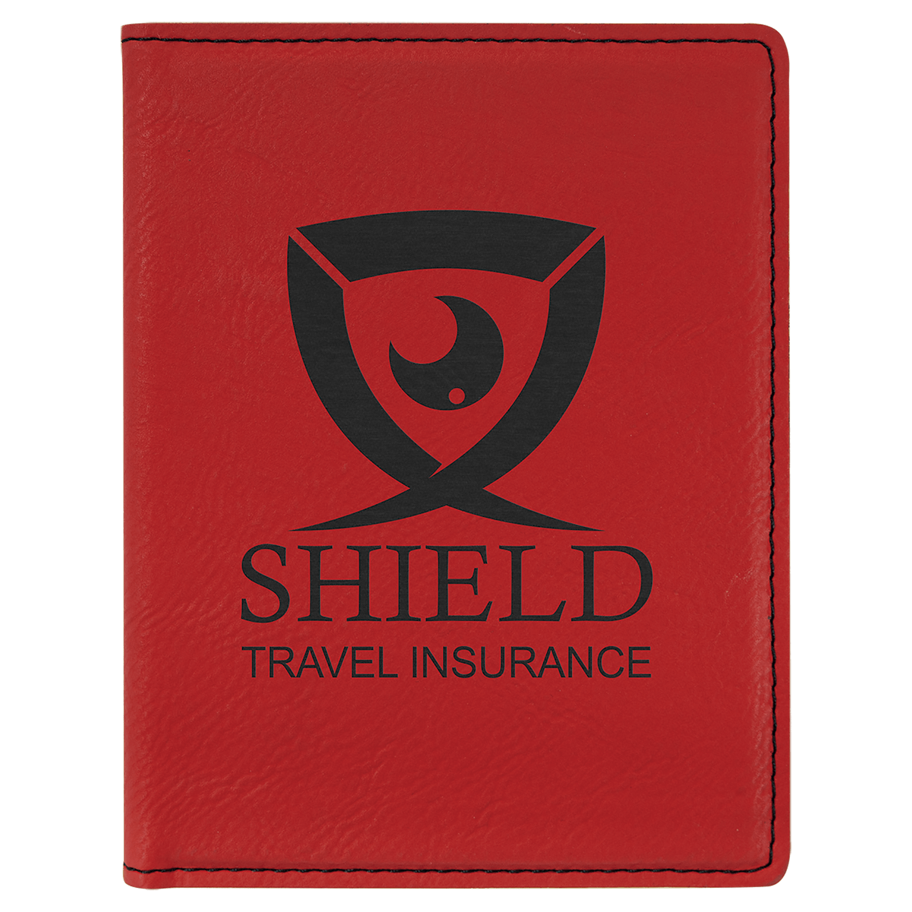 4 1/4" x 5 1/2" Red Laserable Leatherette Passport Holder