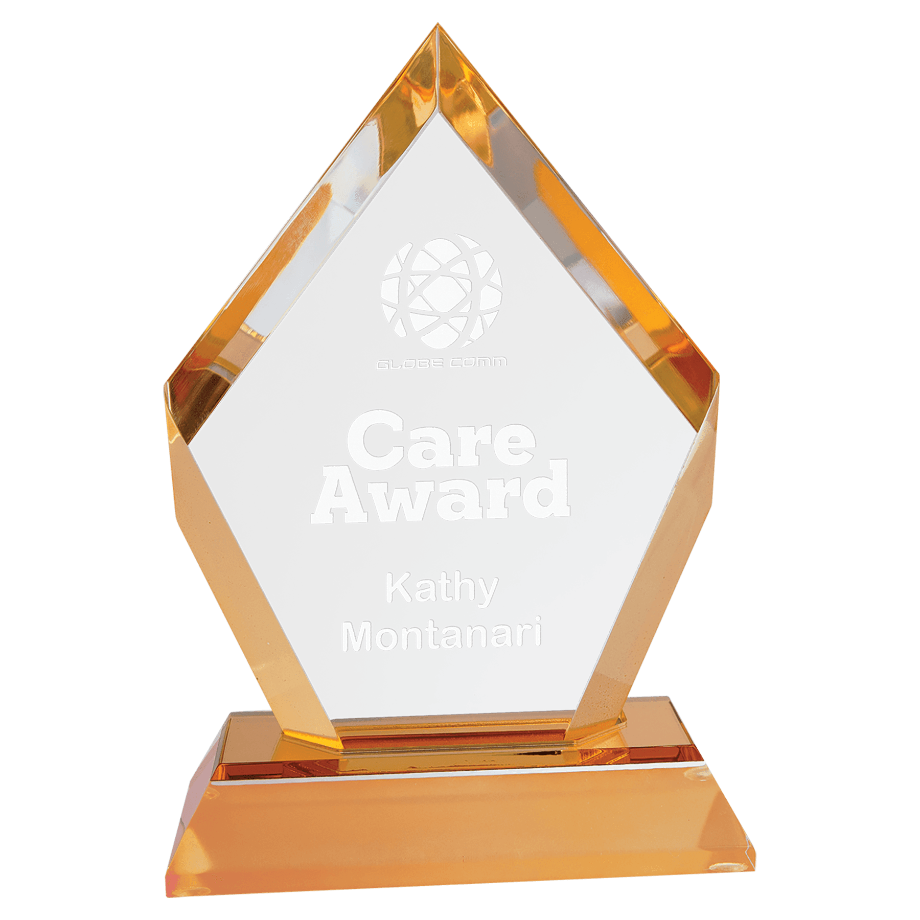 6" Gold Frosted Base Diamond Impress Acrylic