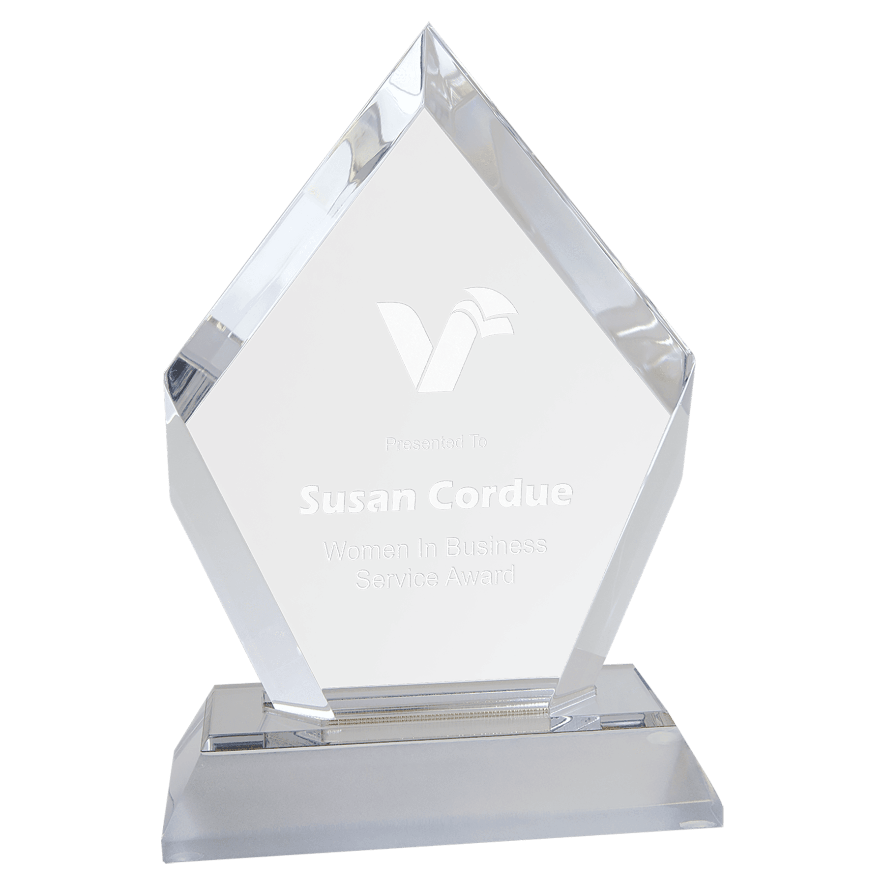 6" Silver Frosted Base Diamond Impress Acrylic