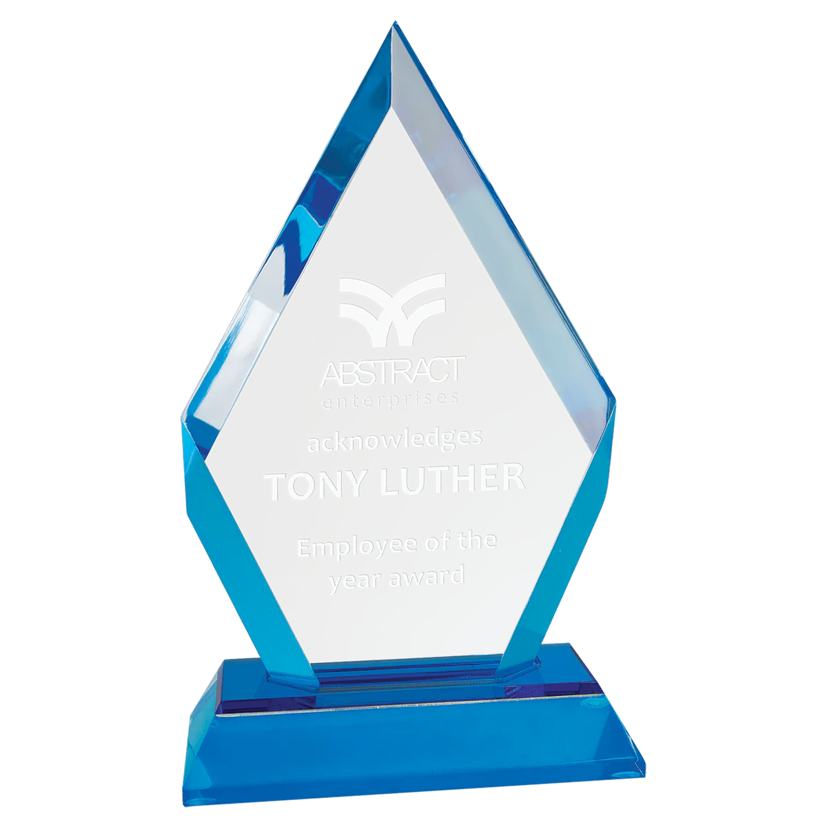 Blue Frosted Base Diamond Impress Acrylic (3 Sizes)