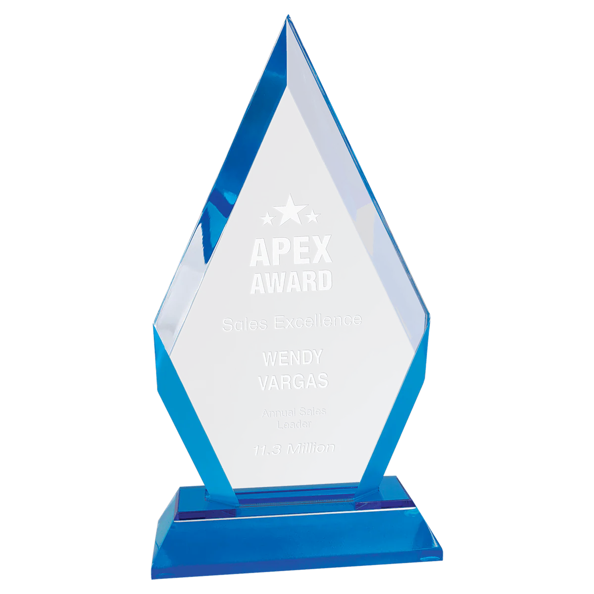 Blue Frosted Base Diamond Impress Acrylic (3 Sizes)