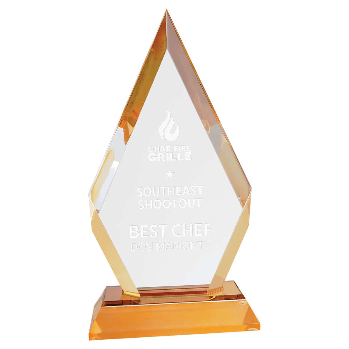 Gold Frosted Base Diamond Impress Acrylic (3 Sizes)