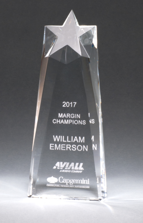 Star Trophy Carved from a Block of Crystal