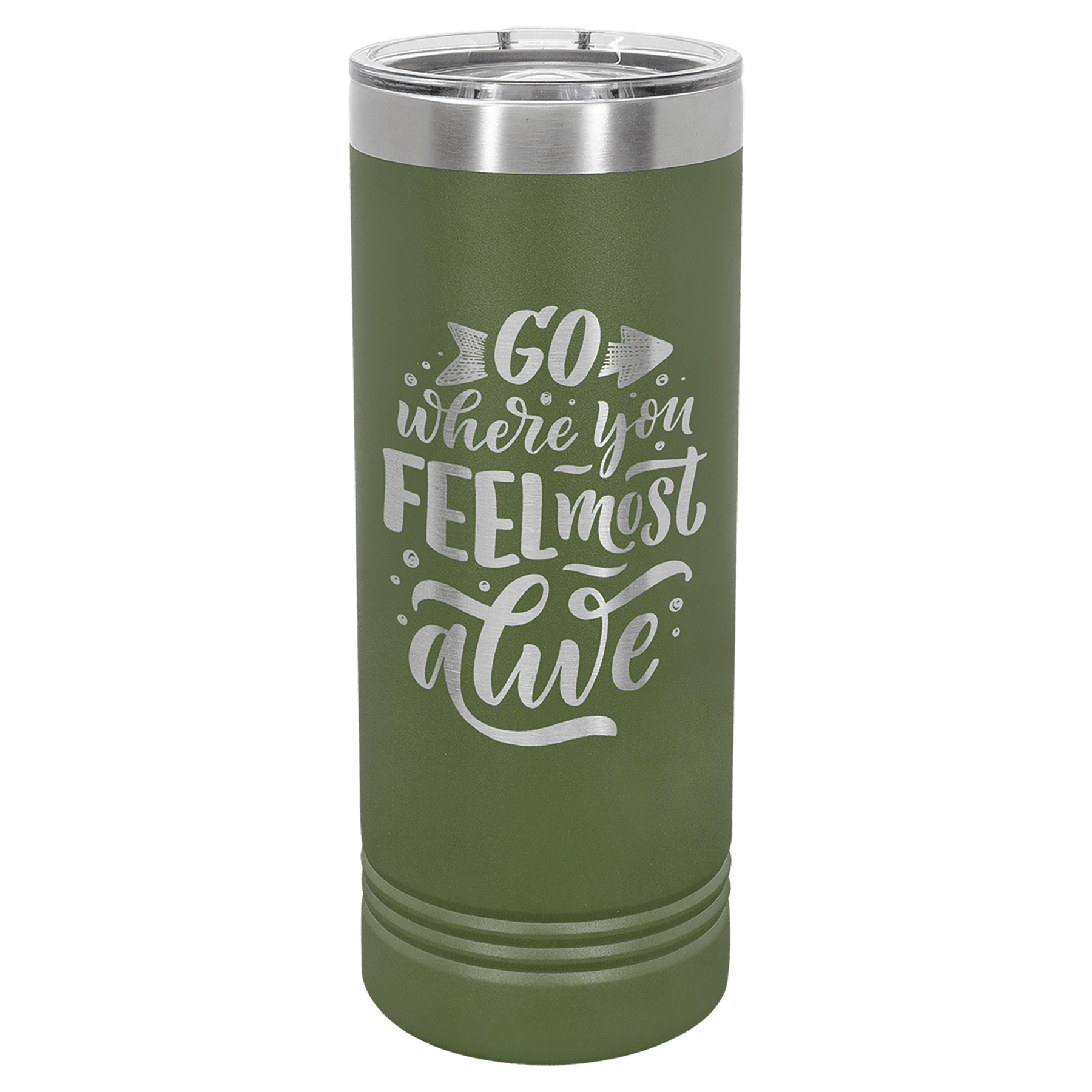 22 oz. Stainless Steel Skinny Tumbler with Slider Lid (18 Different Colors)