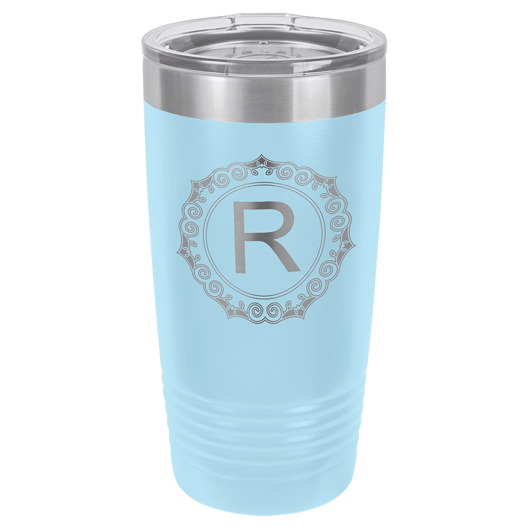 20 oz. Stainless Steel Vacuum Insulated Ringneck Tumbler with Clear Lid (18 Different Colors)