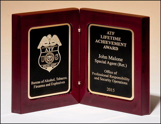 High Gloss Rosewood Stained Book Award
