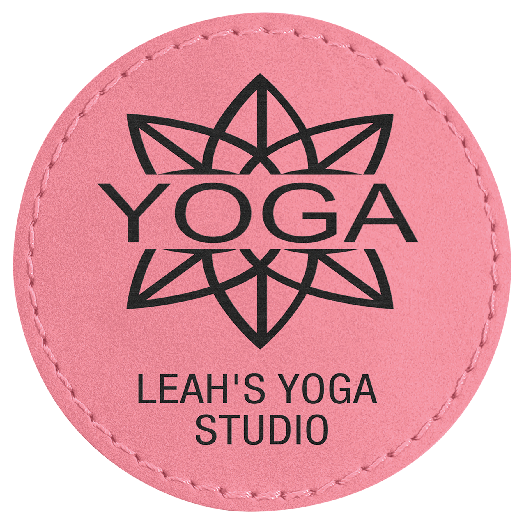 2 1/2" Round Pink Laserable Leatherette Patch with Adhesive