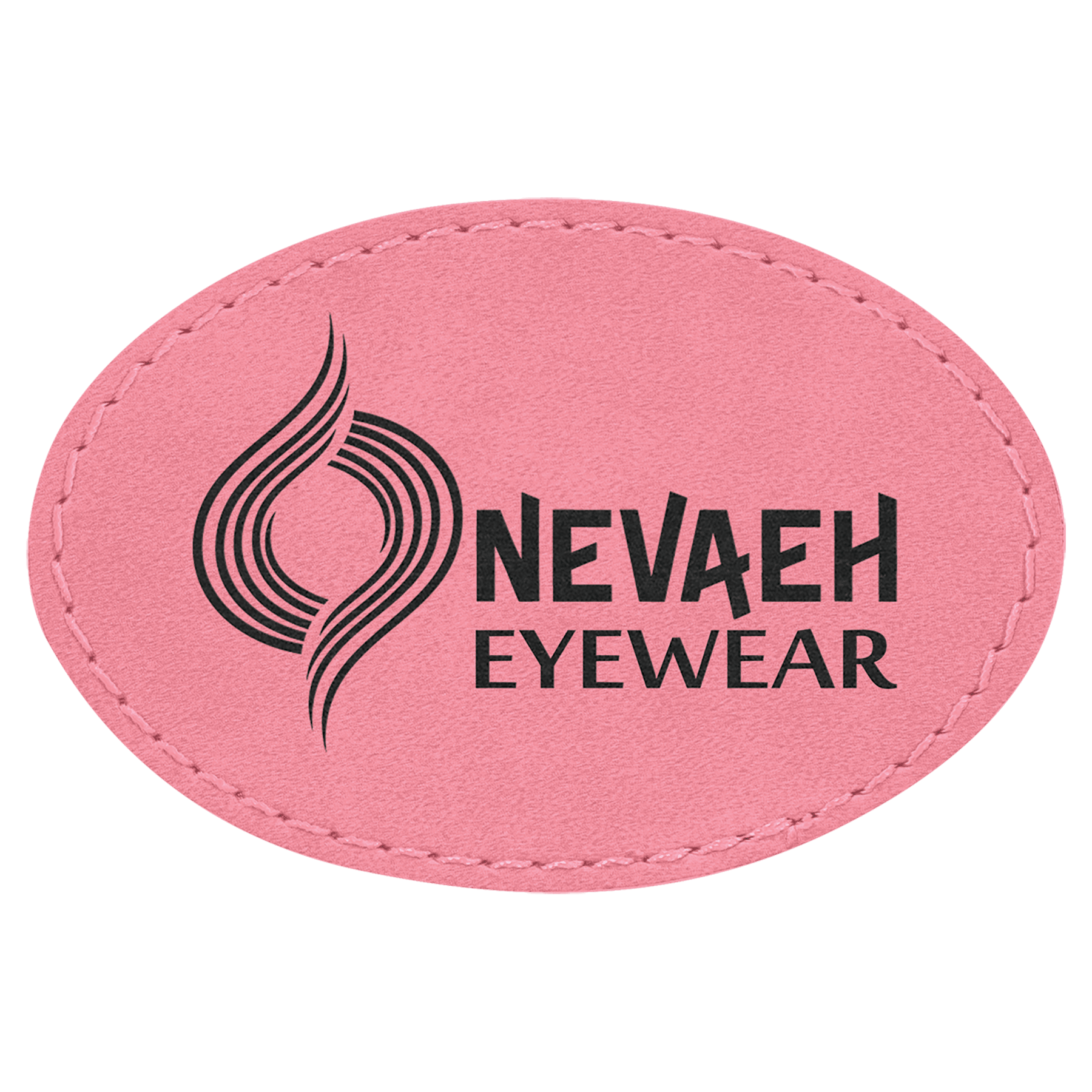 3" x 2" Oval Pink Laserable Leatherette Patch with Adhesive