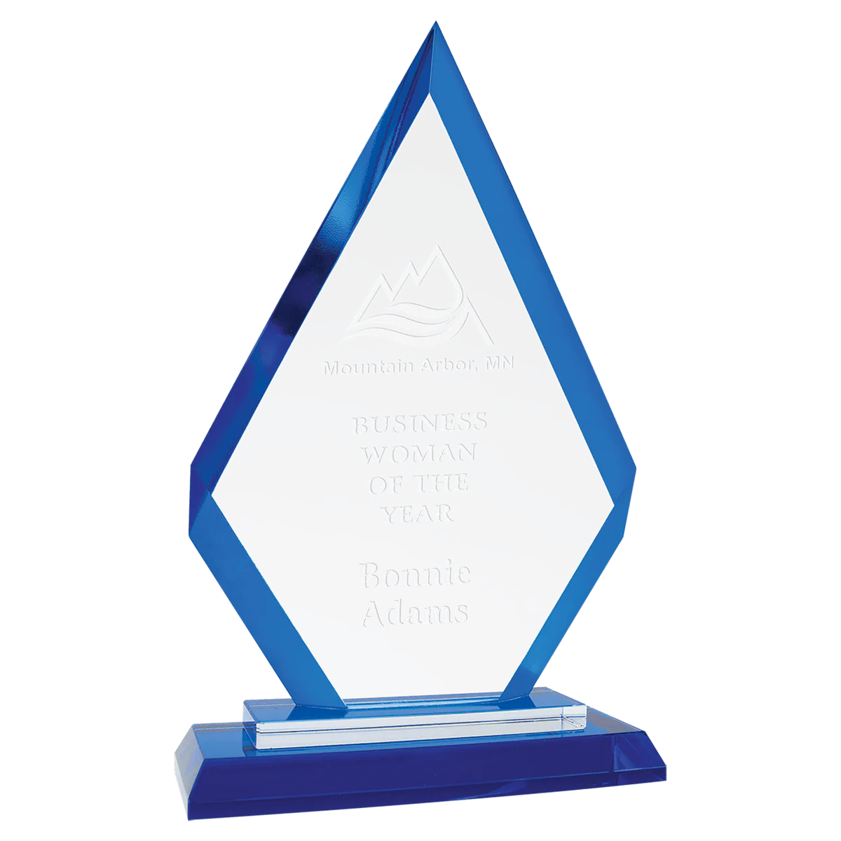 Diamond Blue Regal Glass Award