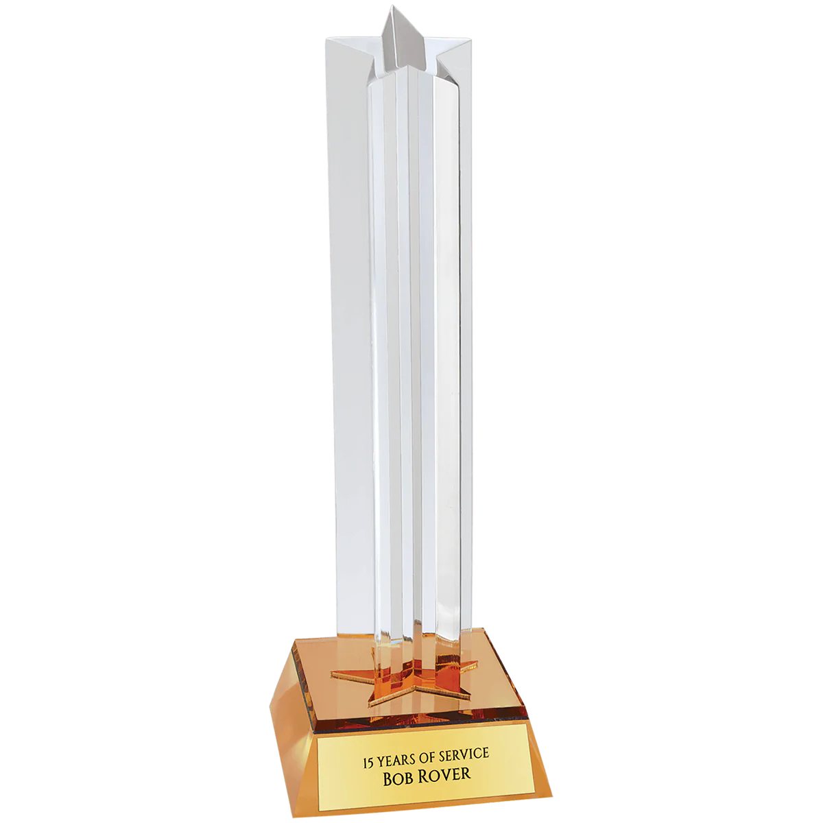 Gold Star Column Acrylic with Gold Base (3 Sizes)