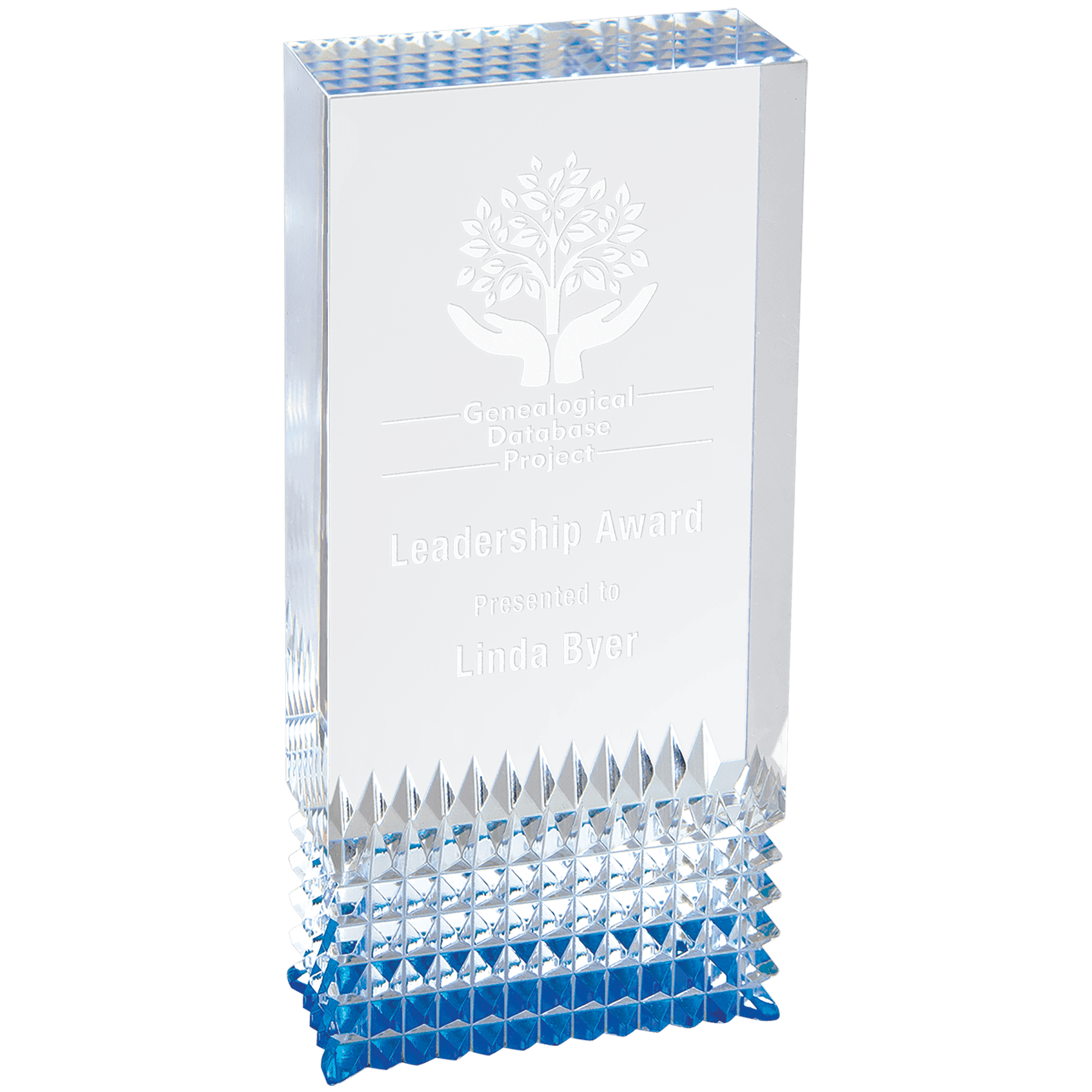 2 3/4" x 6" Blue Tribute Acrylic