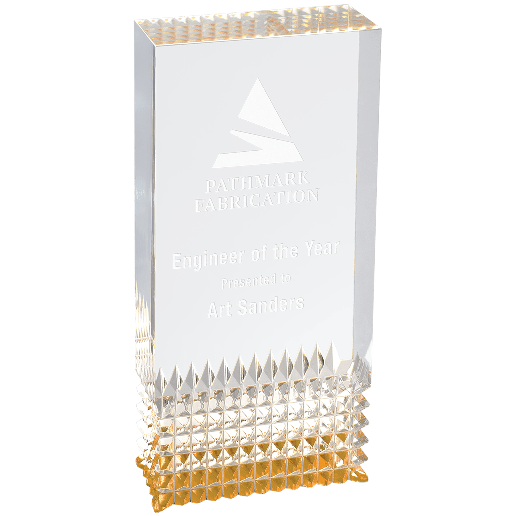 2 3/4" x 6" Gold Tribute Acrylic