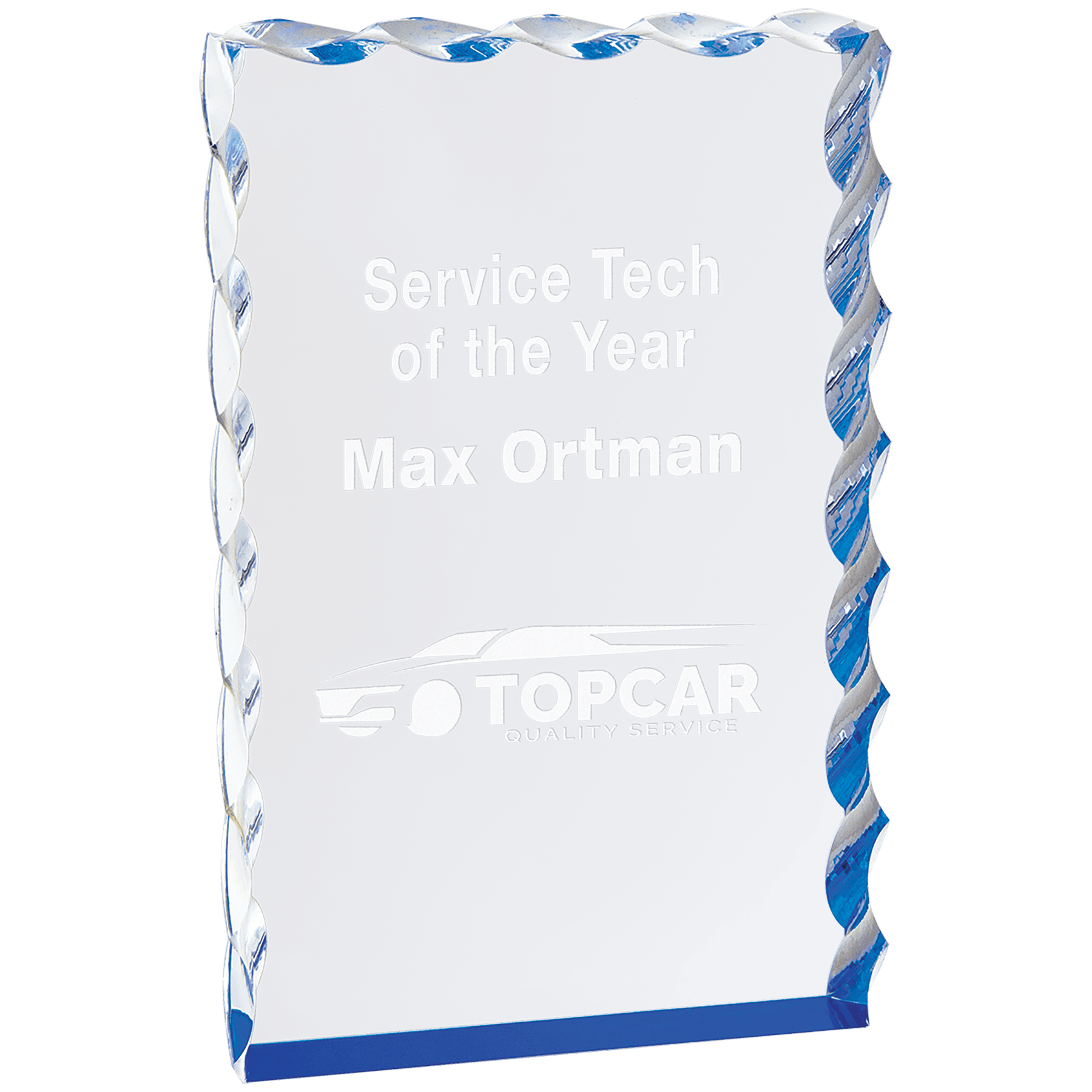 4" x 6" Blue Wave Edge Acrylic