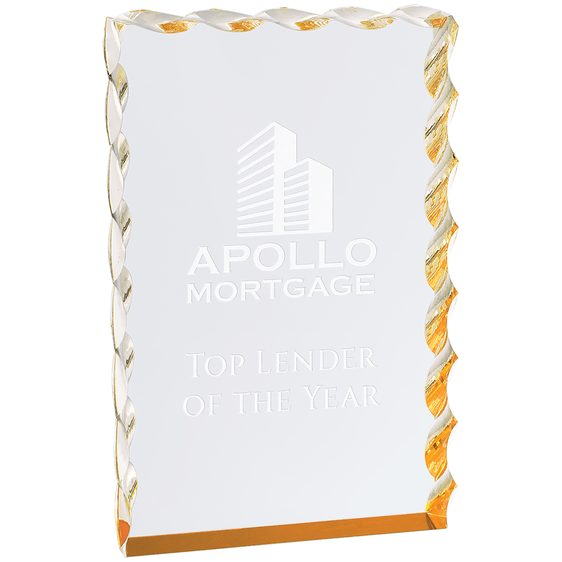 4" x 6" Gold Wave Edge Acrylic