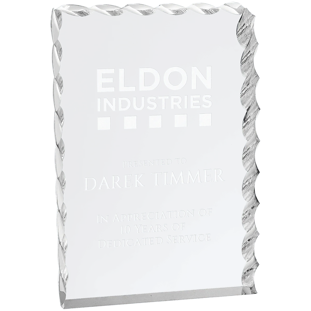 Silver Wave Edge Acrylic Award (3 Sizes)