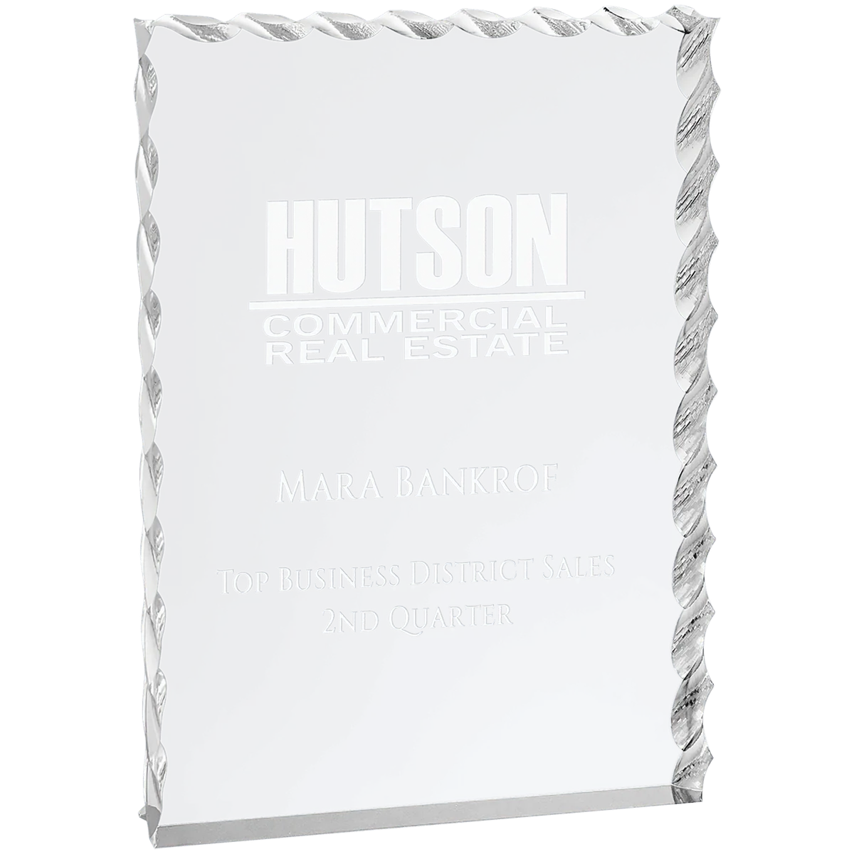 Silver Wave Edge Acrylic Award (3 Sizes)