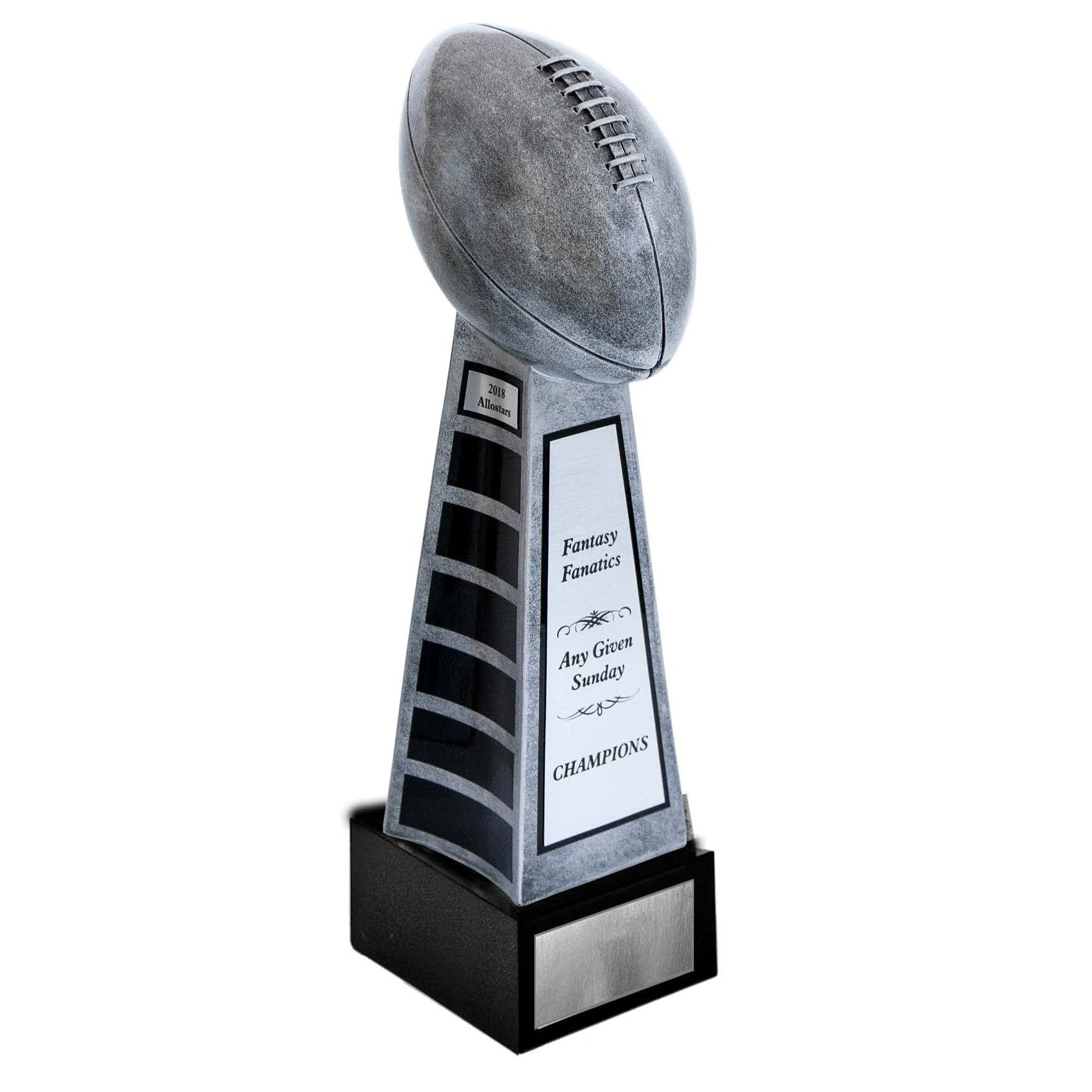 Silver Football Sport Tower w/ Base