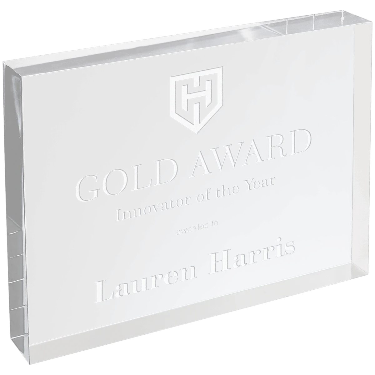 Clear Rectangle Acrylic Award-No Bevel (3 Sizes)