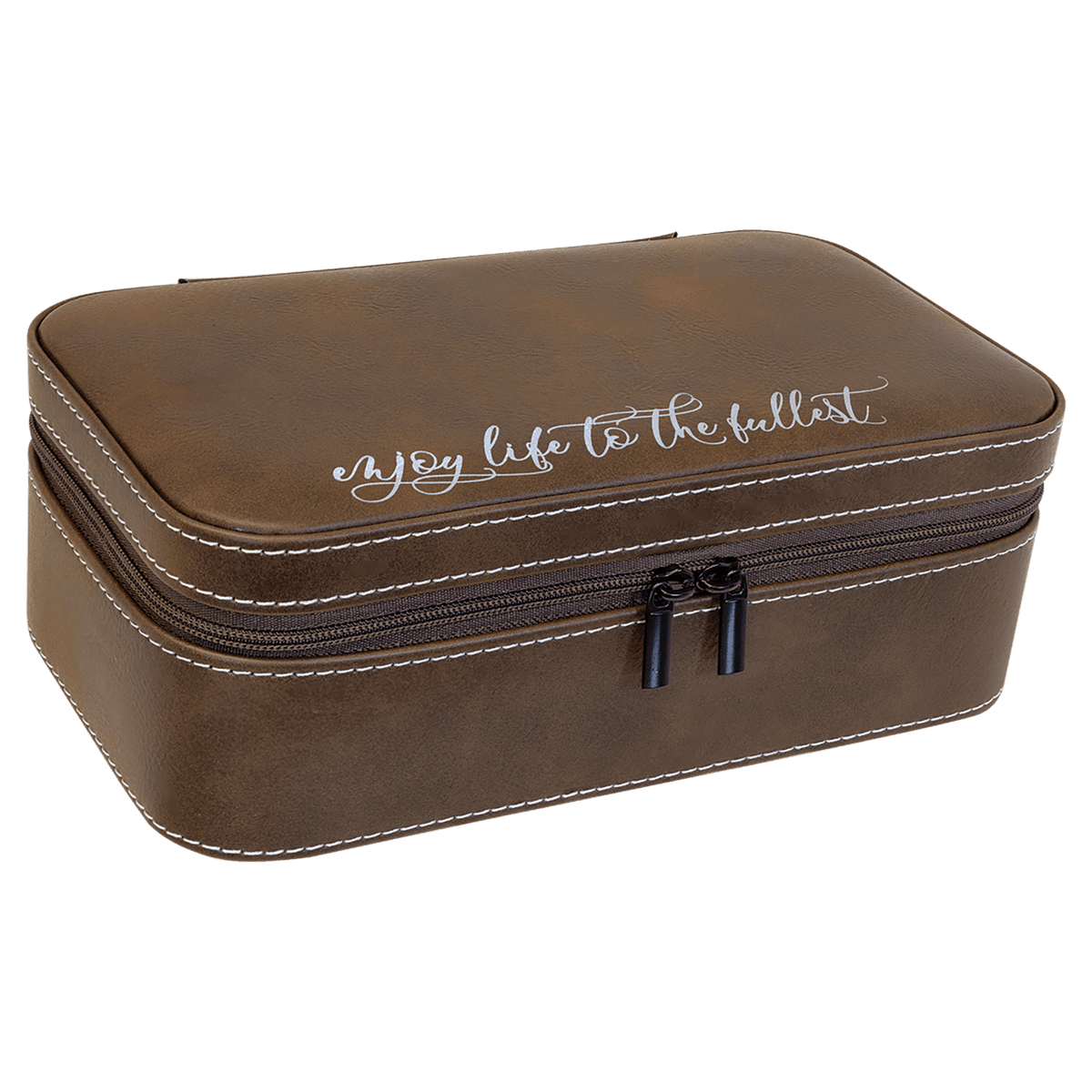 Rustic/Silver 7 1/2" X 4 1/2" Laserable Leatherette Jewelry Box