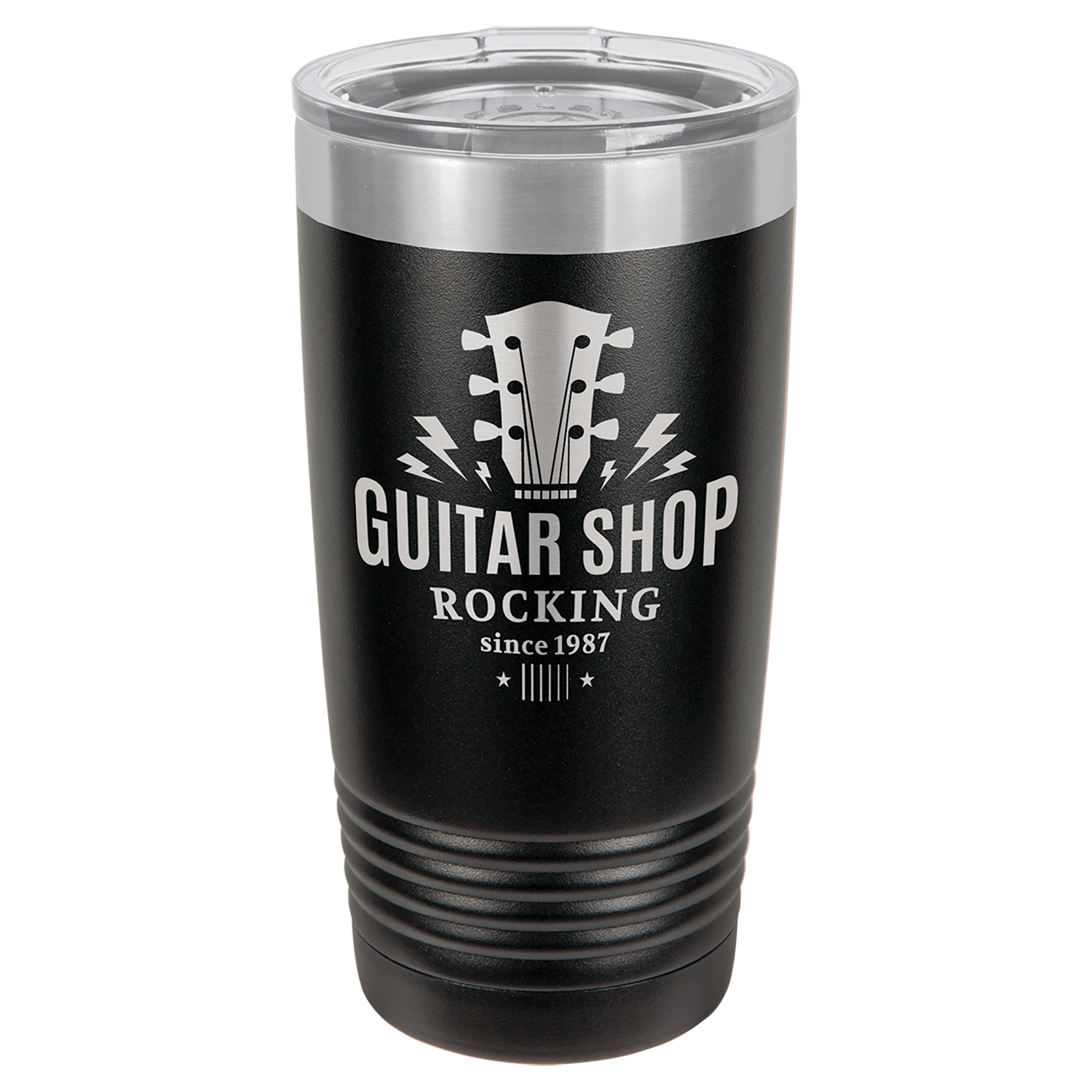 20 oz. Stainless Steel Vacuum Insulated Ringneck Tumbler with Clear Lid (18 Different Colors)
