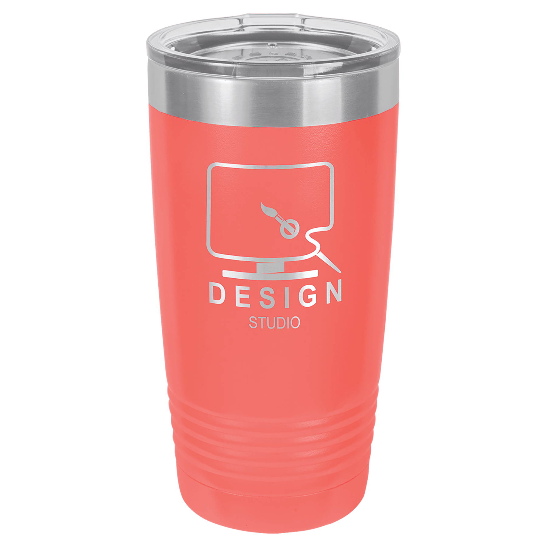 20 oz. Stainless Steel Vacuum Insulated Ringneck Tumbler with Clear Lid (18 Different Colors)