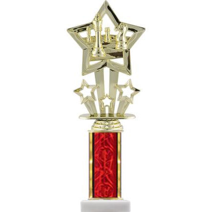 Star Theme Figure and Column Round Trophy